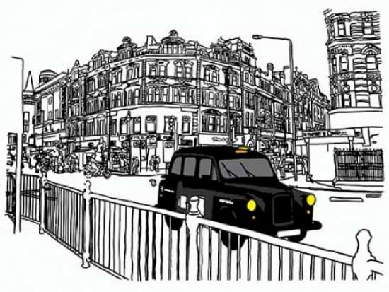 Taxi Canvas Art - Frank Kiely (18 x 24)