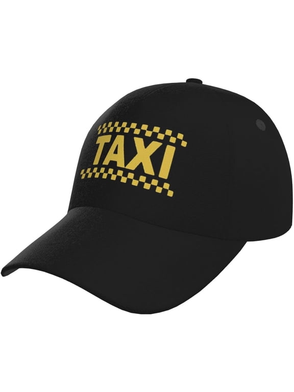 Taxi Driver Cab Baseball Cap Men Women - Adjustable Classic Plain Hat Black