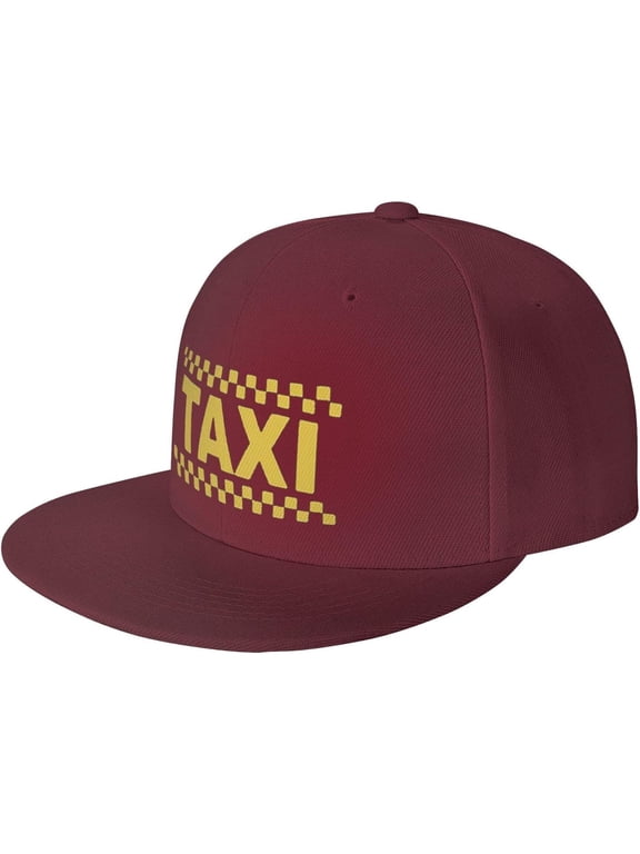 Taxi Driver Cab Baseball Cap for Men Or Women Flat Brim Hat Adjustable Black