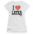thumbnail image 1 of Taxi I Heart Latka Junior Women's Sheer T-Shirt White, 1 of 2