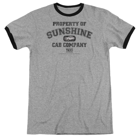 Taxi - Property Of Sunshine Cab - Heather Ringer Short Sleeve Shirt - Medium