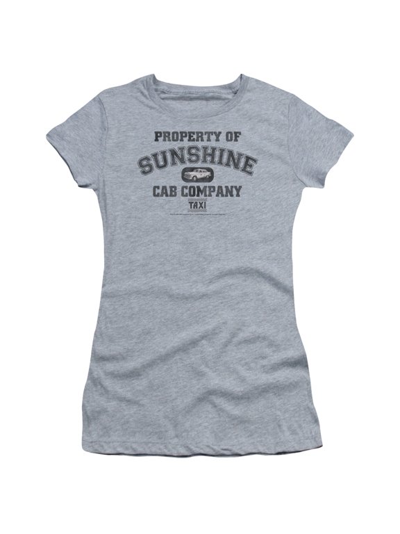 Taxi Property Of Sunshine Cab Junior Women's Sheer T-Shirt Athletic Heather