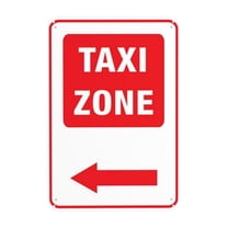 Taxi Zone Left Arrow Tin Sign Warning Metal Sign Vintage Sign Wall Decor for Home Farm Bar Coffee Shop Club Decoration 8x12 Inch