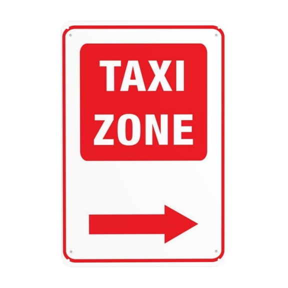 Taxi Zone Right Arrow Tin Sign Warning Metal Sign Vintage Sign Wall Decor for Home Farm Bar Coffee Shop Club Decoration 8x12 Inch