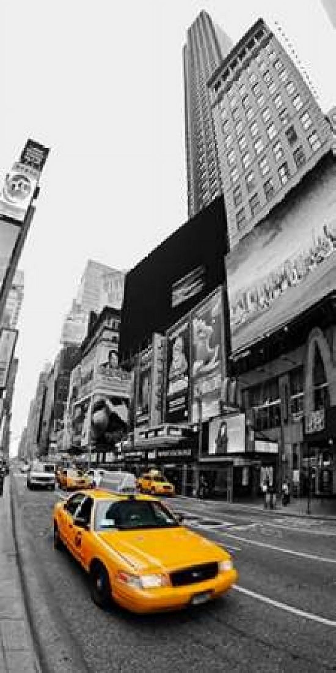Taxi in Times Square NYC Canvas Art - Vadim Ratsenskiy (10 x 20)