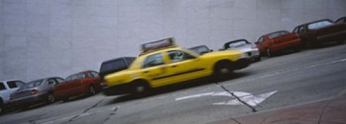 Taxi running on the road San Francisco California USA Canvas Art - Panoramic Images (18 x 7)
