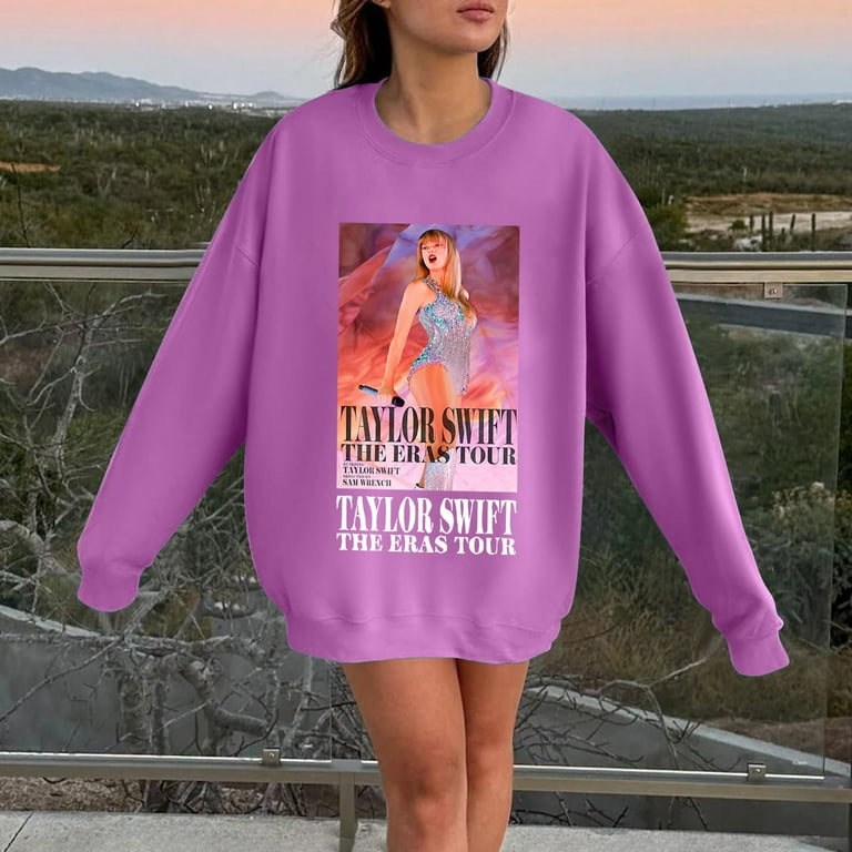 Guvpev TayIor Swift's Sweatshirt,TayIor Swift's Merch Sweatshirt,Women's Letters, Printing Round Necklasses, Fashionable Versatile Long Sleeve Loose
