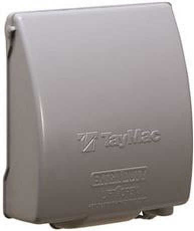 Taymac Metal Vertical Low Profile Double Gang 55 In 1 In Use Weather Proof Cover, Gray