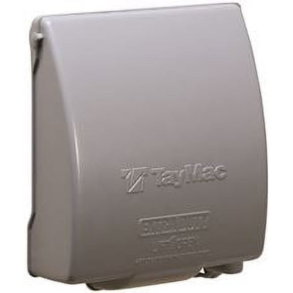 Taymac Metal Vertical Low Profile Double Gang 55 In 1 In Use Weather Proof Cover, Gray