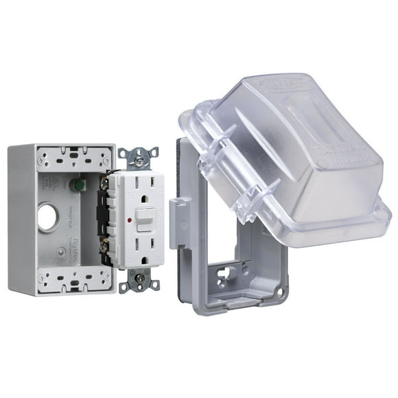 Taymac Weatherproof In-Use Outdoor GFCI Kit - Clear - 1 Gang — Residential Use, Standard Application