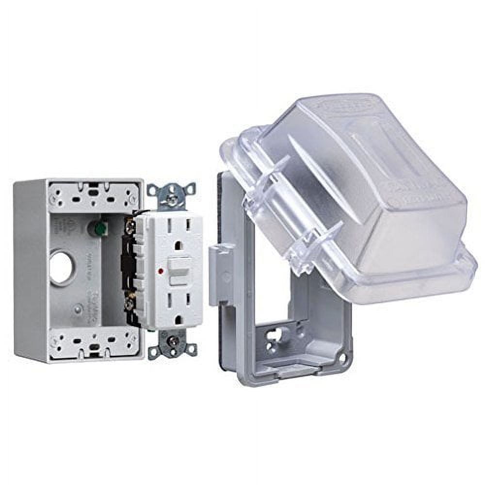 TayMac Clear Single Gang Weatherproof GFCI Outlet Kit