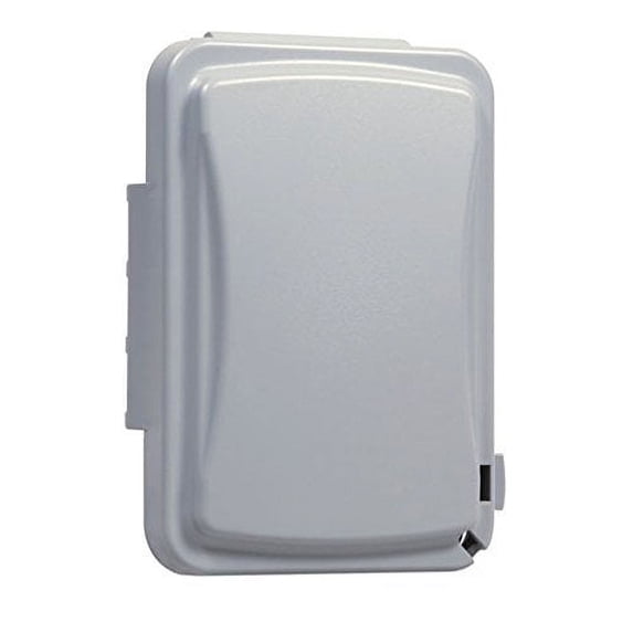TayMac MM110G Weatherproof Single Outlet Outdoor Receptacle Cover, 5/8 Inches Deep, Grey