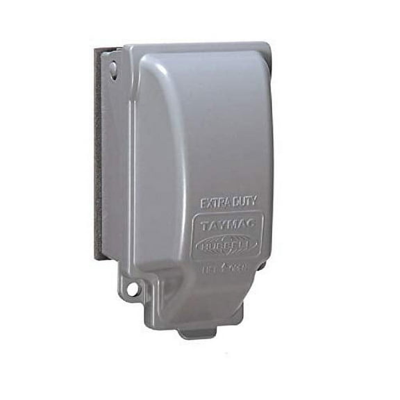 TayMac MX3200 Single Gang Vertical Metal Weatherproof Receptacle Cover, Gray Finish 1