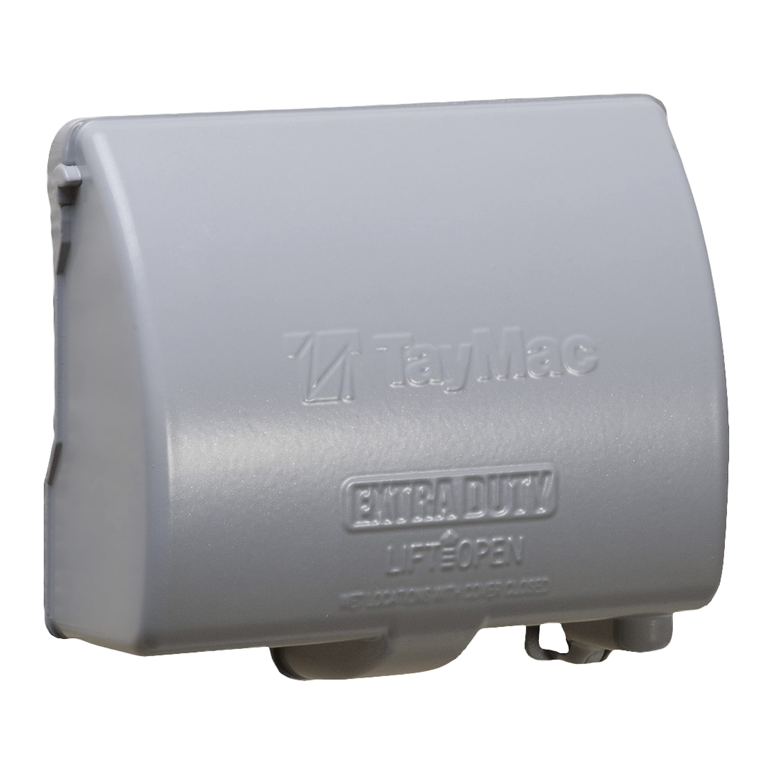 TayMac MX4380S EXTRA DUTY Gray 1-Gang Expandable Weatherproof In-use 3-1/2-in. Electrical Outlet Cover for Home Improvement, Outdoor Outlet Cover for Electrical Box, UFAST Configuration