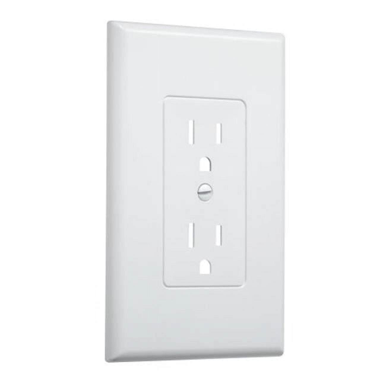 TayMac Masque White 1 gang Polycarbonate Duplex Wall Plate 1 pk