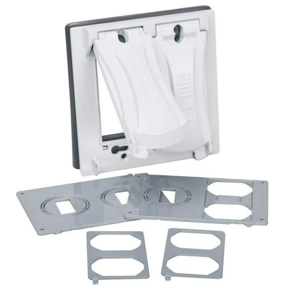 TayMac Rectangle Die-Cast Metal 2 gang Weatherproof Cover