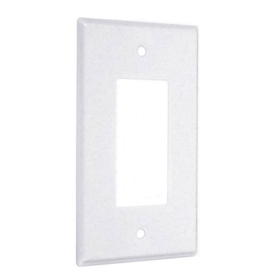 TayMac WTW-R Standard Metallic Wallplate with One Decorator/Rocker, Single Gang, White Textured