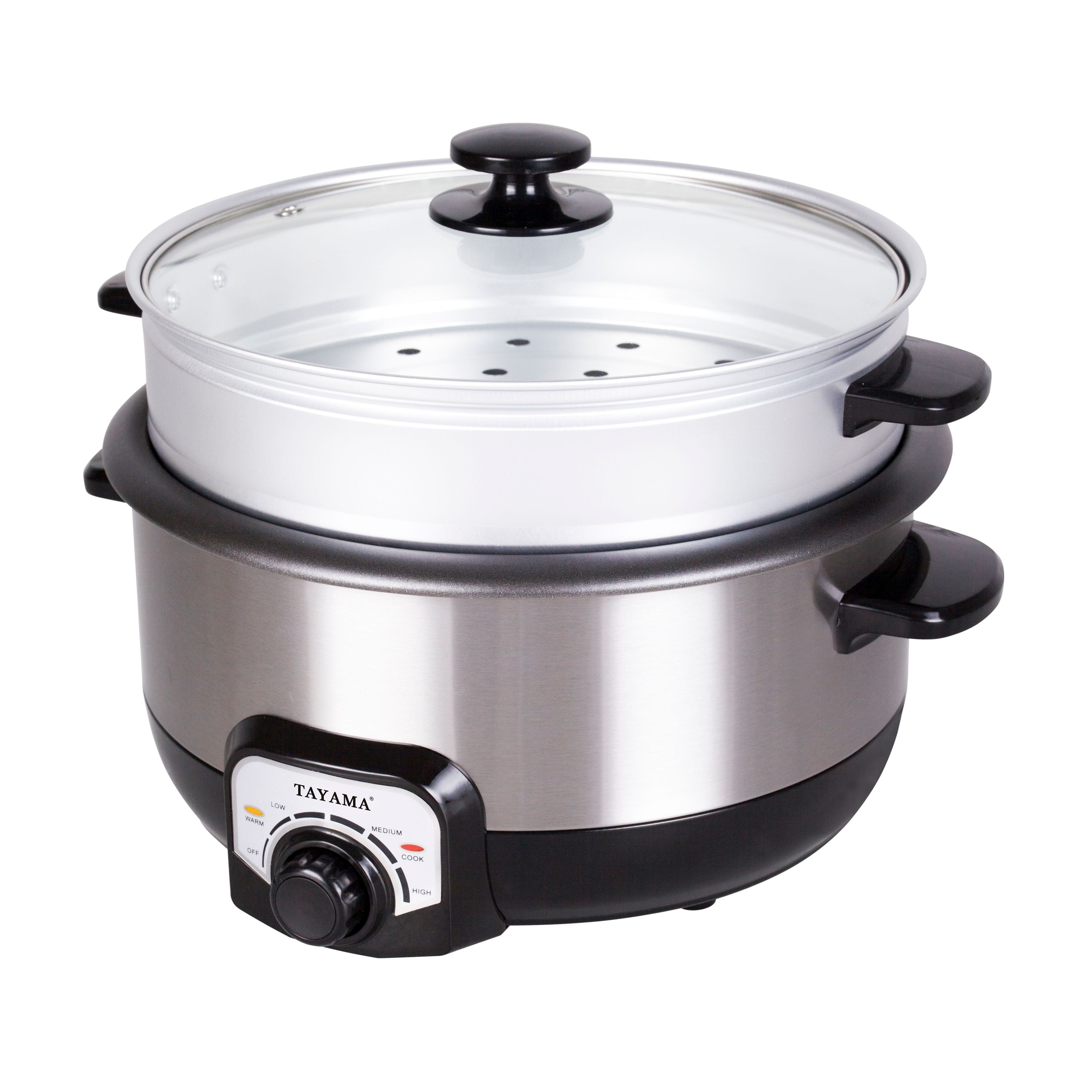 Tayama 1 Qt. Mini Ceramic Stew Slow Cooker with Pre-Settings and Built-In  Timer
