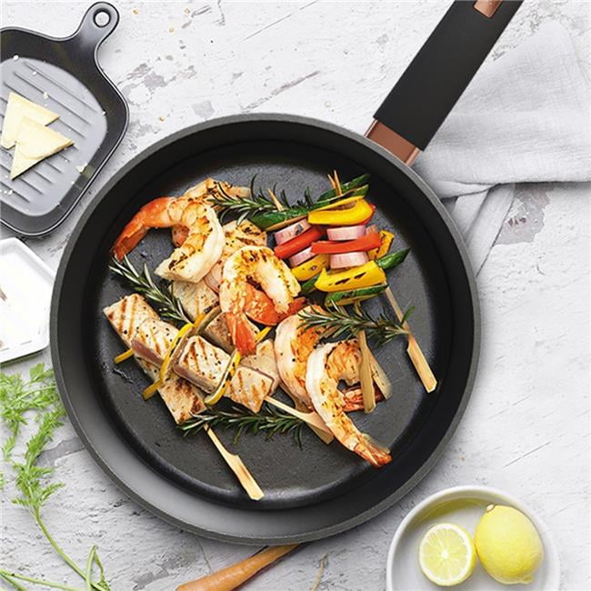 7.9 Inch Black Aluminum Nonstick Deep Frying Pan
