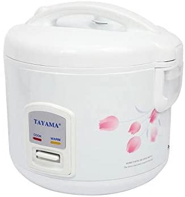 Tayama 16-Cup Rice Cooker with Steam Tray and Glass Lid in White RC-8R -  The Home Depot