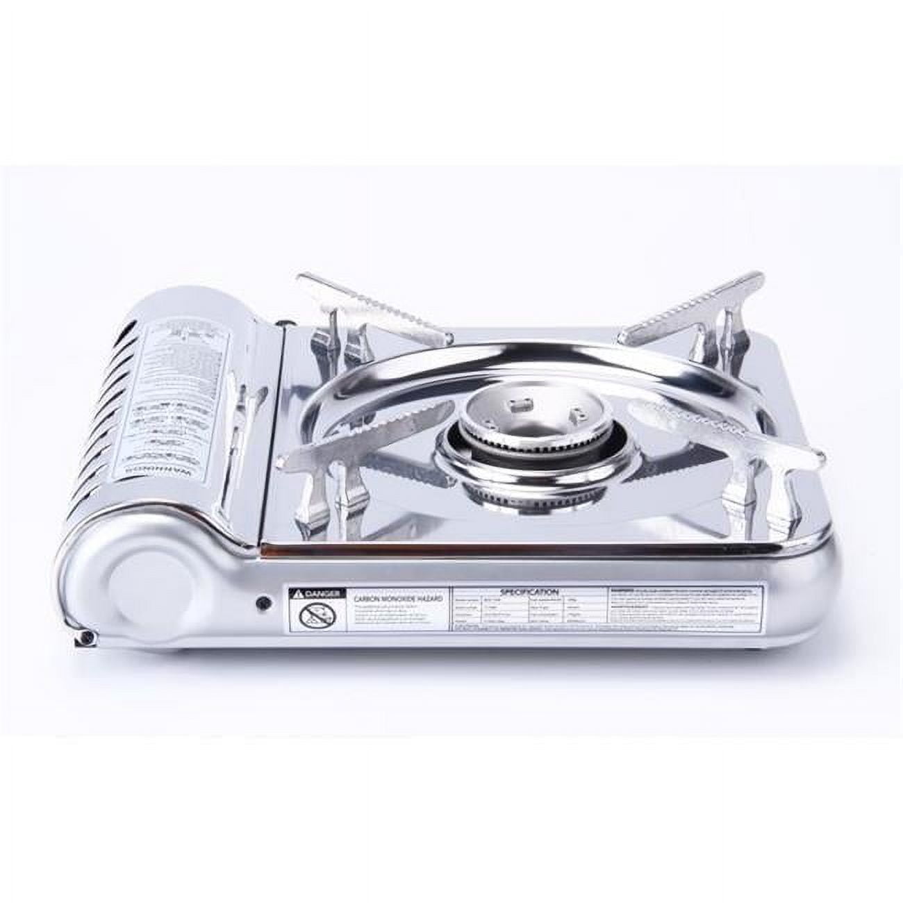 Tayama BDZ-155B 10 in. 8000 BTU Stainless Steel Gas Stove, Grey & Black
