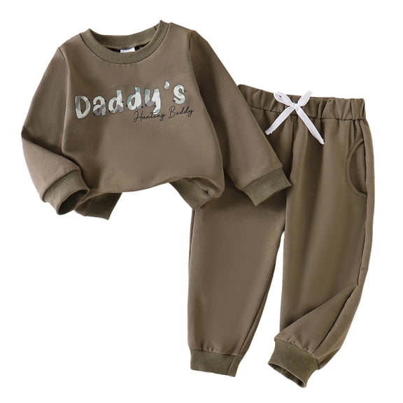 Taybagh Baby Boy Outfits Fall Baby Outfit Dads Companion Long Sleeve Pullover Sweatshirt Pants Winter Set