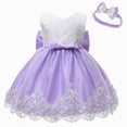 thumbnail image 1 of Taybagh Baby Girl Dress Lace Bowknot Formal Tutu Dress Set with Headband Flower Girl Easter Clothes Infant Baby Clothes, 1 of 5