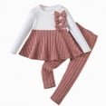 thumbnail image 1 of Taybagh Baby Girl Outfits 4t Girl Clothes Long Sleeved Top Pants Cute Clothes Ruffle Bow Graphic Fall Birthday Outfit, 1 of 9