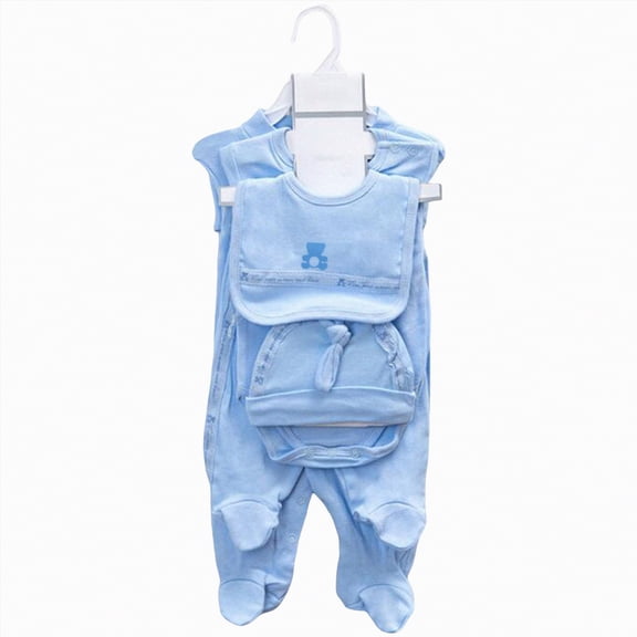 Taybagh Baby Girl Outfits Summer 6 Piece Newborn Girl Clothes Baby Cotton Set Going Home Outfit Clothes Light Blue 0-9 Months