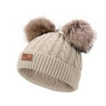 thumbnail image 1 of Taybagh Baby Hats Cozy Knit Head Cap with Furry Ball Kids Winter Hats for Boys and Girls, 1 of 9