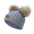 thumbnail image 1 of Taybagh Baby Hats Cozy Knit Head Cap with Furry Ball Kids Winter Hats for Boys and Girls, 1 of 9