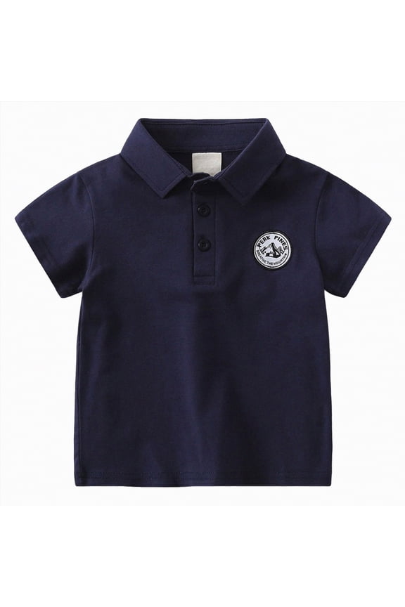 Boys Shirts Toddler Kids Cotton School Boys Uniform Shirts Prints Soft Short Sleeve Comfy Cute