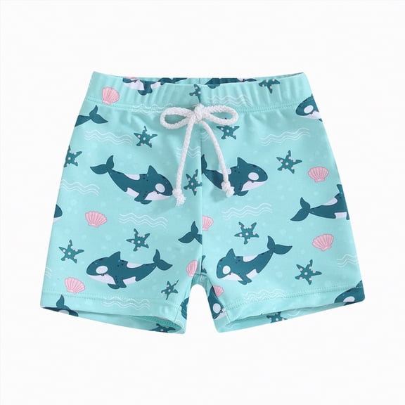 Taybagh Boys Swim Trunks with Cartoon Print Cute Beach Swim Shorts for Beach Vacation Kids Swimsuits