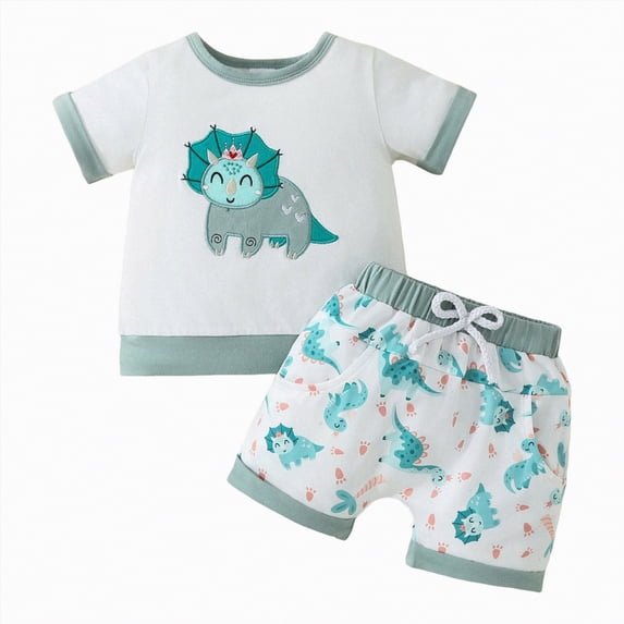 Taybagh First Birthday Outfit Boy Knited Toddler Boy Embroidered Outfits Summer Clothes Color Blockimg Tops Pockets Shorts Sets