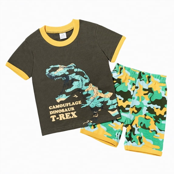 Taybagh First Birthday Outfit Pattern O Neck Tops Shorts Clothes 2 Pieces Summer Boy Stretch Set Activewear