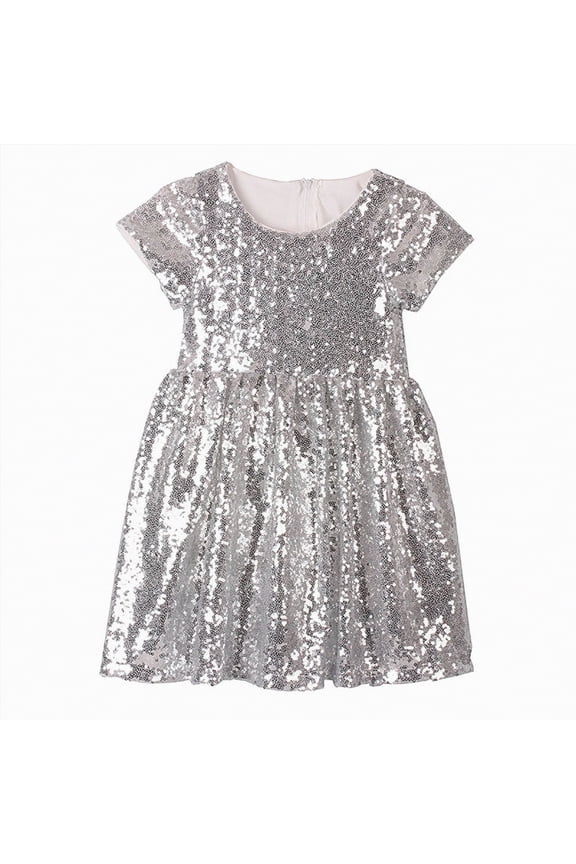 Girls Birthday Dresses Children Sequins Girls Dresses Size 6 Cool Summer Kids Dresses Back Zipper