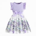 thumbnail image 1 of Taybagh Girls Dresses Summer Ruffles Sleeveless Dress Floral Prints Bow Fashion Ribbed Clothes, 1 of 8