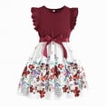 thumbnail image 1 of Taybagh Girls Dresses Summer Ruffles Sleeveless Dress Floral Prints Bow Fashion Ribbed Clothes, 1 of 8