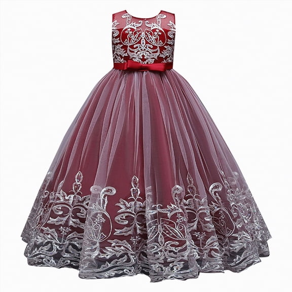 Taybagh Girls Long Dress Pageant Gown for Wedding Birthday Party Formal Maxi Prom Girls Dresses