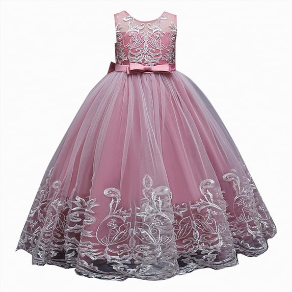 Taybagh Girls Long Dress Pageant Gown for Wedding Birthday Party Formal Maxi Prom Girls Dresses