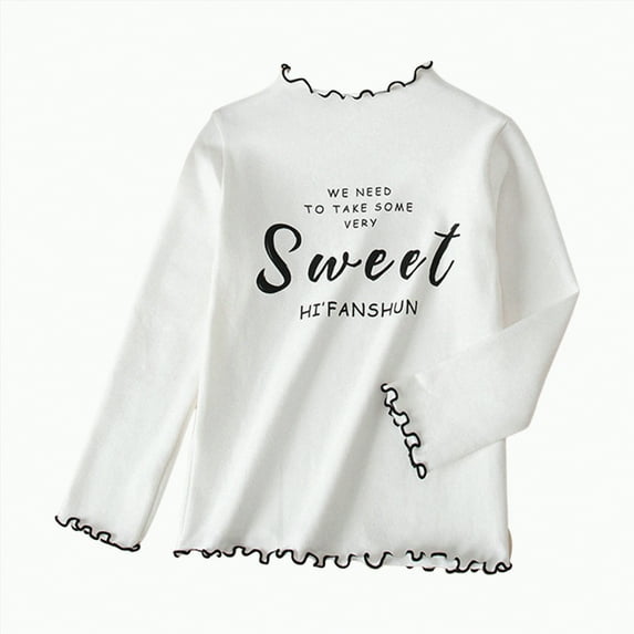 Taybagh Girls Shirts Size 10-12 Girls Crewneck Eyelet Tshirts Casual Basic Top Cotton Smocked Sweatshirts for Teens 6-16 Years