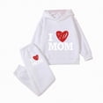 thumbnail image 1 of Taybagh Girls Spring Outfits Hoodie Long Pants Set 5t Girls Clothes with Love Graphic Printed Tracksuit, 1 of 5