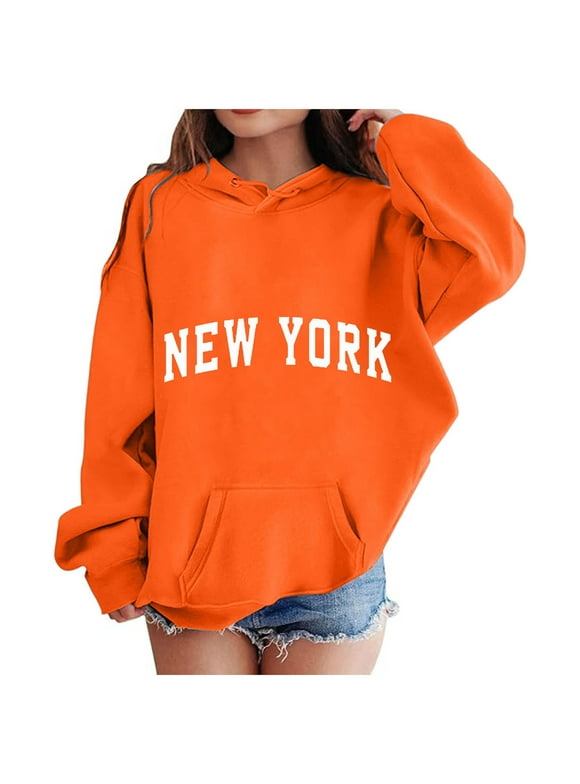 Girls Sweatshirts Size 10-12 Kids Hoodies Printed Hooded Teen Girl Clothes with Letters Graphic