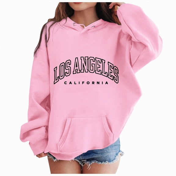 Taybagh Hoodies Sweatshirts for Girls with Front Pocket Minimalist Girls Hoodies Size 10-12 Baby Letters Graphic Clothes