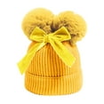 thumbnail image 1 of Taybagh Kids Hat Warm Boys Winter Hats with Bow Thick Double Pompom Cap for 6-36 Months, 1 of 4