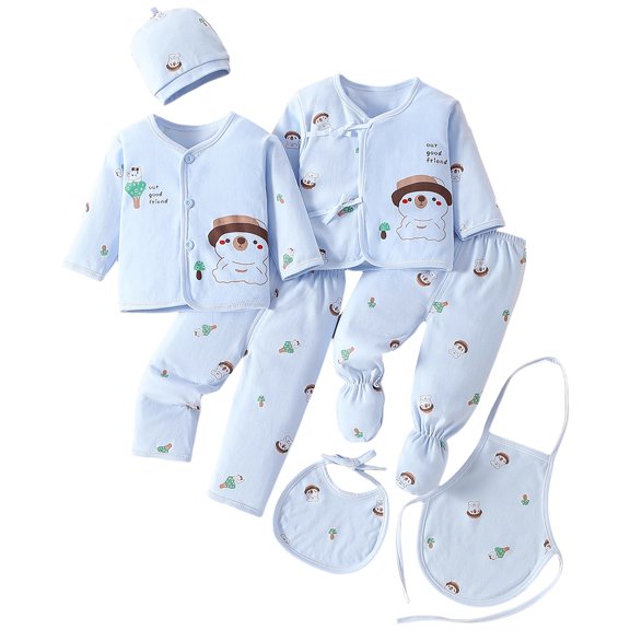 Taybagh Newborn Boy Outfits Fall Outfit Cotton Baby Underwear and Pants Set 7 Piece for Boys Girls