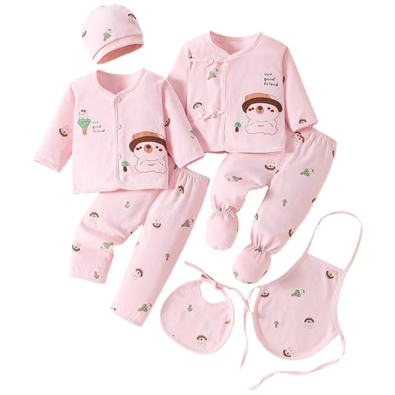 Taybagh Newborn Boy Outfits Fall Outfit Cotton Baby Underwear and Pants Set 7 Piece for Boys Girls