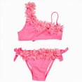 thumbnail image 1 of Taybagh Swimsuit for Girls Lace Floral Swimsuit with Irregular Shoulder Straps Sweet Bikinis Bathing Suits for Girls Beach Outfits, 1 of 9