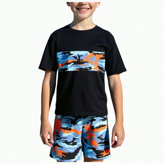 Taybagh Teen Swimsuits with Game Printing Graphic Color Block Swim Trunks Swimsuit for Boys Bathing Suit
