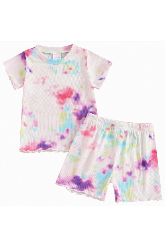 Toddler Outfits for Girls 18 Months Girl Clothes Vacation Outfits Ruffle Short Sleeve 2t Durable Top and Pants Clothes